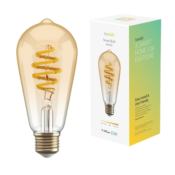 Hombli Smart Filament Bulb E27 Edison Goud 1 stuk 5.5W 1800K 2700K Hombli 123led